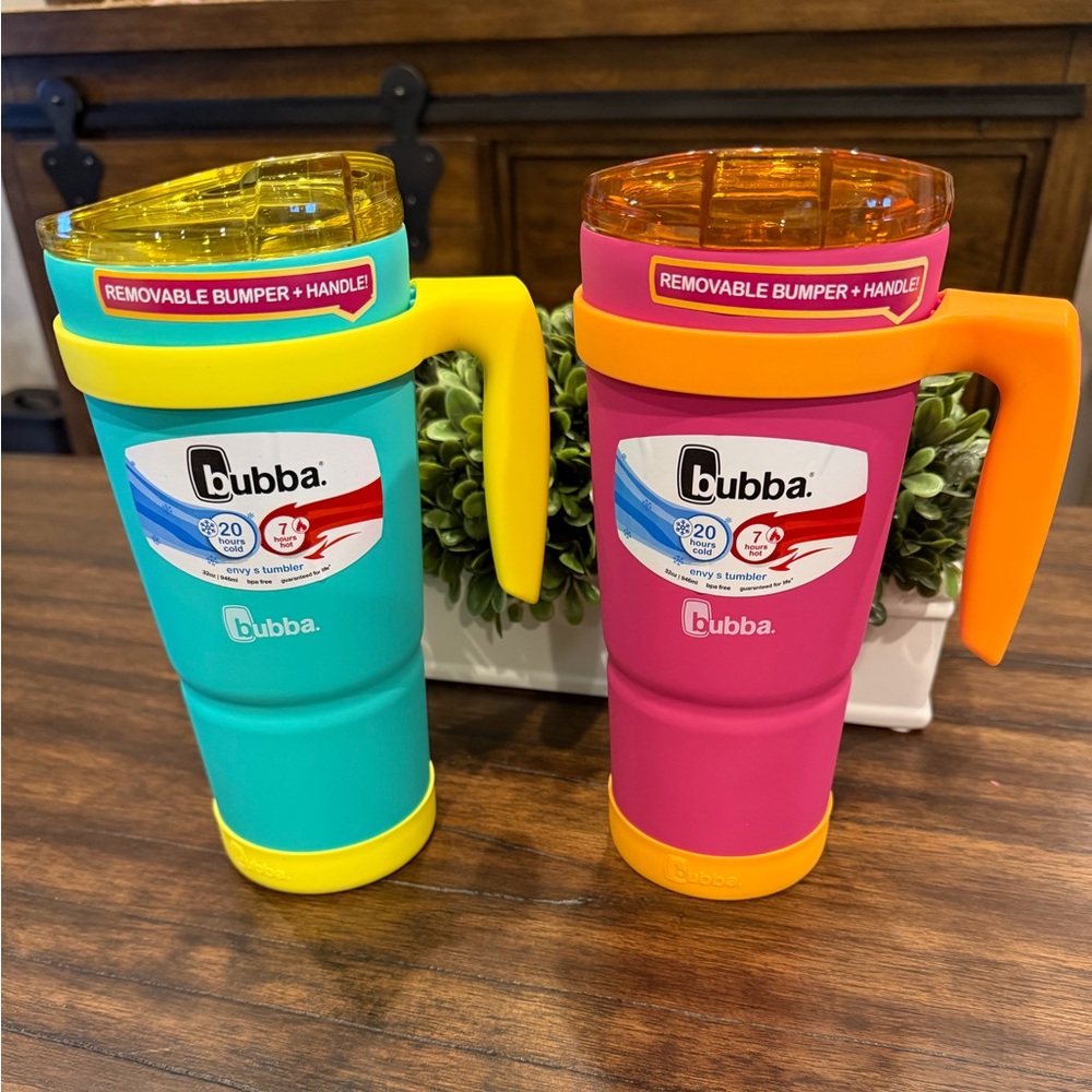 Lot of 2 Bubba Envy 32 oz Insulated Travel Tumbler with Handle - Teal & Pink NWT